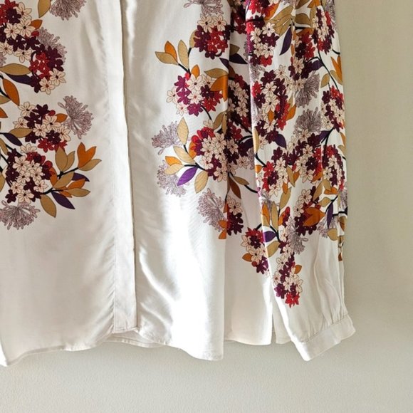 Massimo Dutti Floral Print Button Down Shirt Size US 6. - Picture 7 of 13